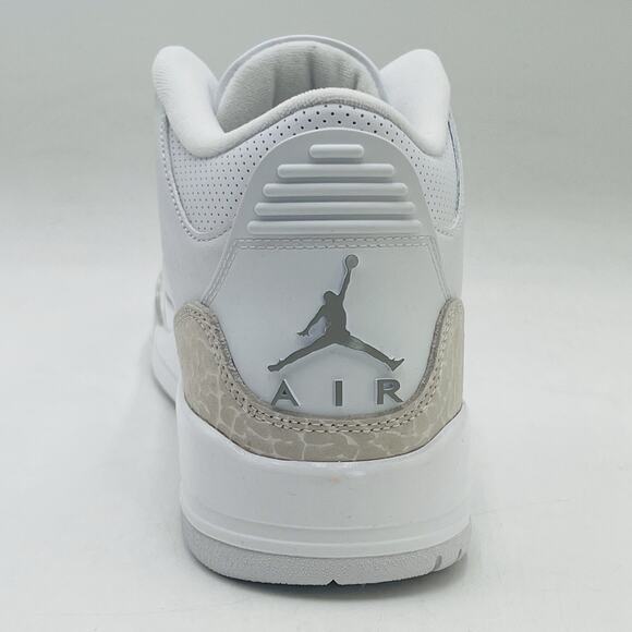 Nike Air Jordan 3 Retro White Silver Sneakers CT8532 111 Men Size 11 NEW main image 5